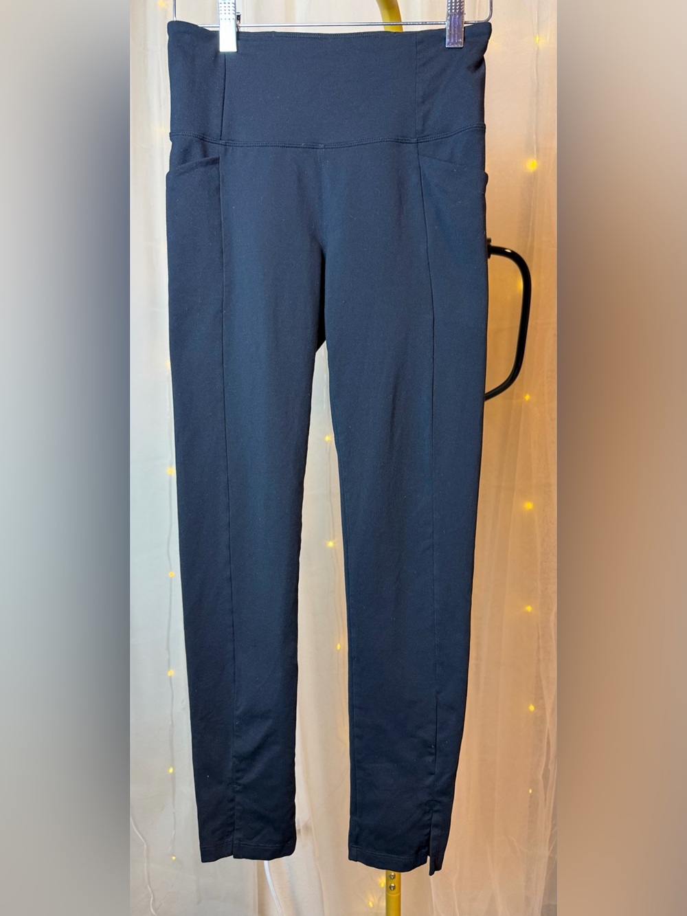 Athleta Mercer 7/8 Tight High Seam Pocket Ankle Slit Leggings Black Size XS